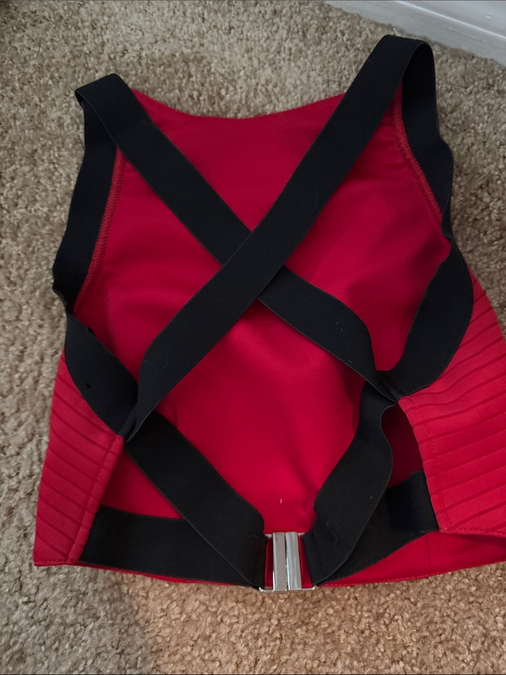 Forever 21 Red Crop Top with Black Straps